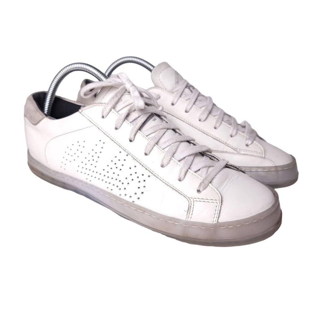 P448 John Sneakers White Leather Perforated EU 40 Women's Size 8.5 9